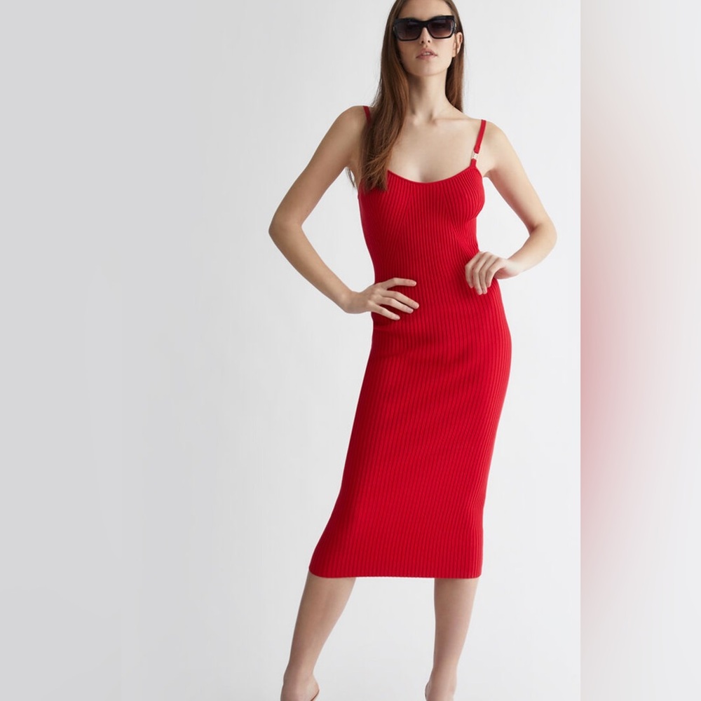🛑🛑🛑LIU.JO CHERRY RED RIBBED DRESS